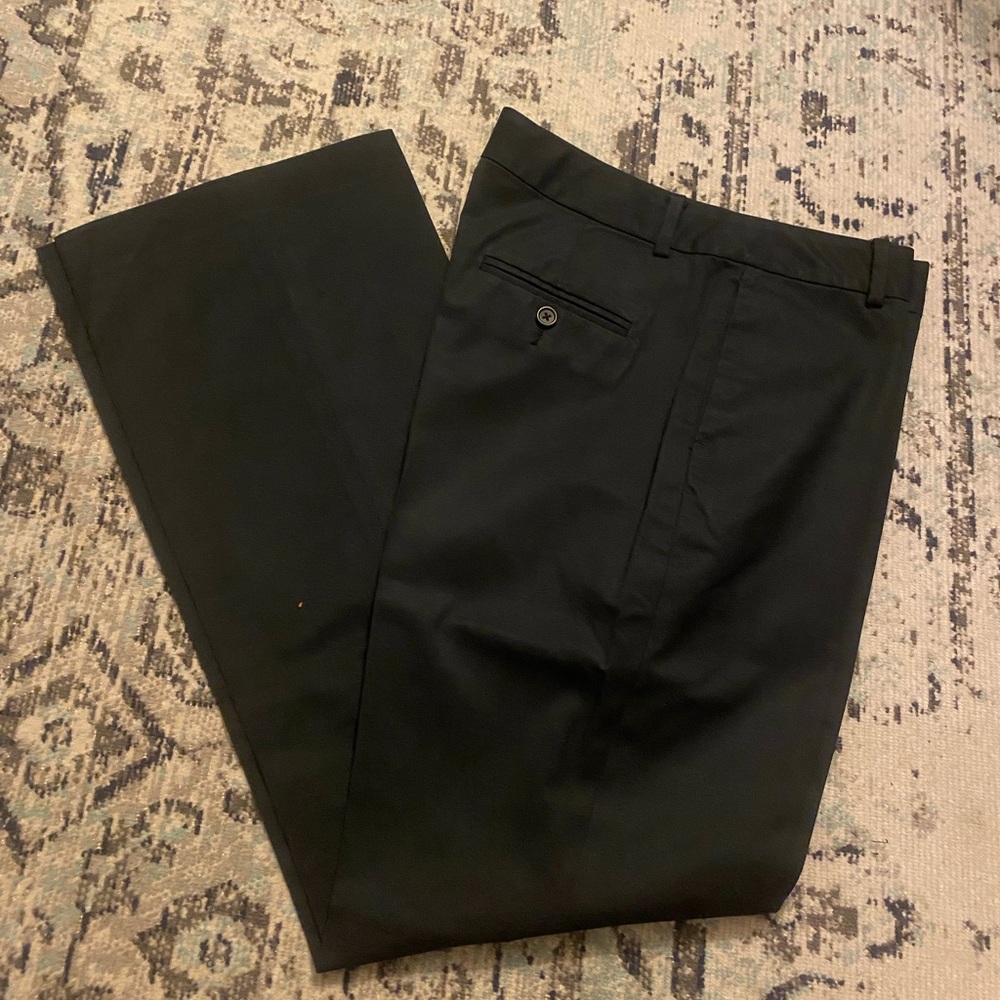 Black Lightweight Bootleg/Straight-Leg Banana Republic Martin Stretch Slacks